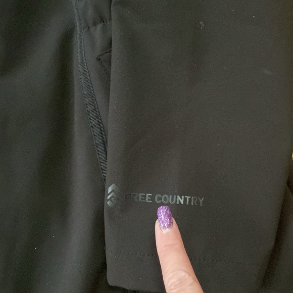 Free Country woman’s Anotak rain jacket faux fur lining hooded black zip up - Picture 16 of 17